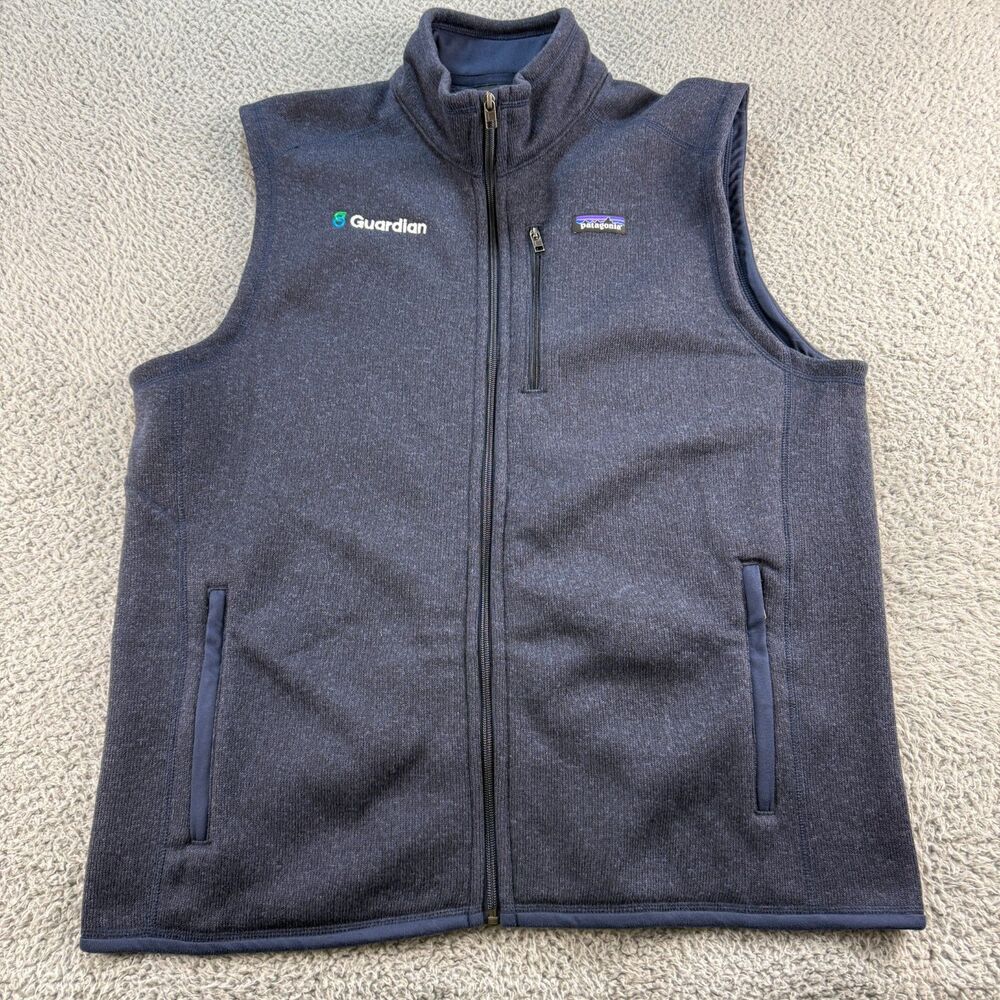 Patagonia Better Sweater Vest Mens XL Navy Blue Full Zip Fleece 25882 *LOGO